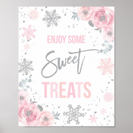 Winter ONEderland Party Decor Sweet TreSign Poster (Voorkant)