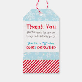 Winter ONEderland Party Eerste Verjaardag Bedankt Cadeaulabel