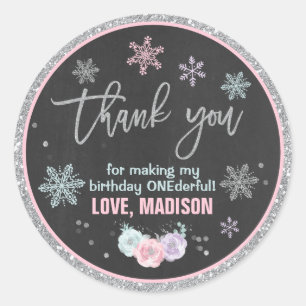 Winter ONEderland Party Favor Label Sticker Seal