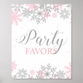 Winter Onederland Party geeft de voorkeur aan roze Poster (Voorkant)