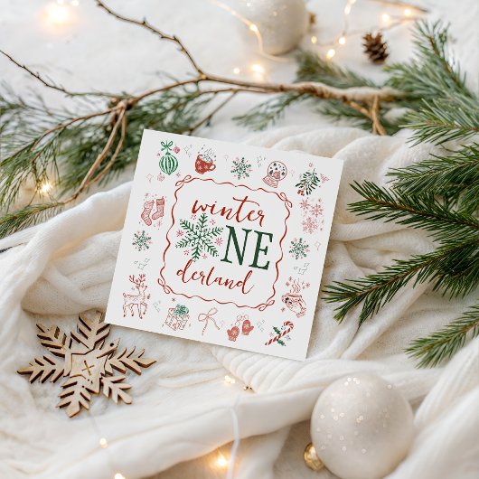 Winter ONEderland Party Napkin Servet