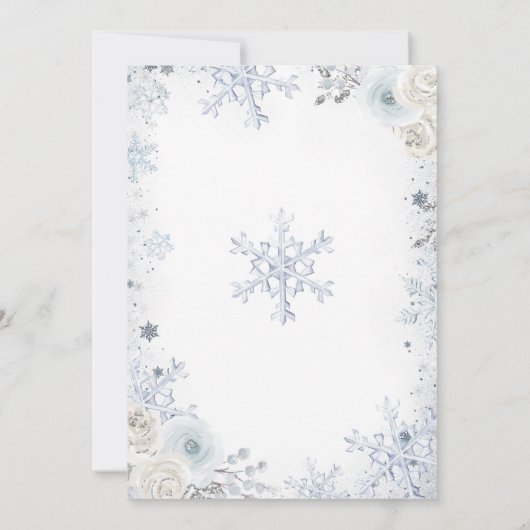 Winter Onederland Pastel Blue Snowflake Birthday Kaart (Achterkant)