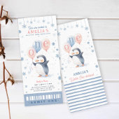 Winter Onederland Penguin 1e Verjaardag Ticket Pas Kaart