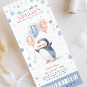 Winter Onederland Penguin 1e Verjaardag Ticket Pas Kaart