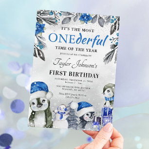 Winter Onederland Penguin Eerste Kerstdag I Kaart