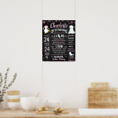 Winter Onederland Penguin First Birthday sign Poster (Keuken)