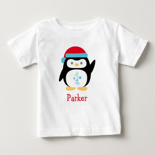 Winter ONEderland Penguin Monogram First Birthday (Voorkant)