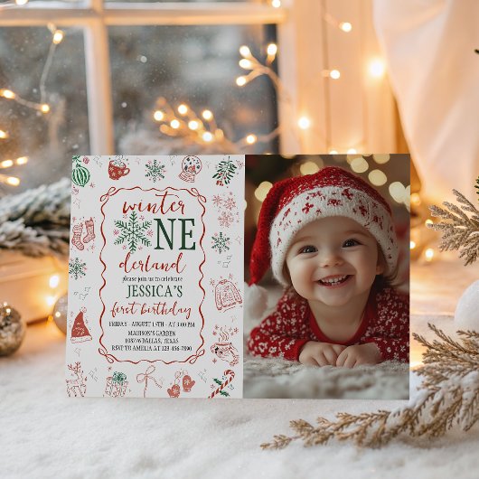 Winter ONEderland Photo Invitation Kaart