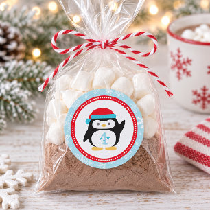 Winter ONEderland Pinguïn Eerste Verjaardag Ronde Sticker
