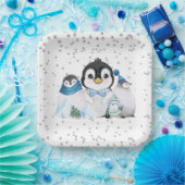 Winter Onederland Pinguïn Verjaardag Papieren Bordje (Feest)