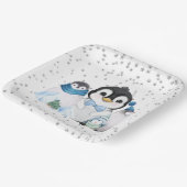 Winter Onederland Pinguïn Verjaardag Papieren Bordje (Gebogen)