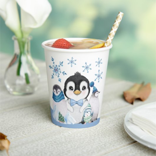 Winter Onederland Pinguïns Papieren Bekers (Insitu)