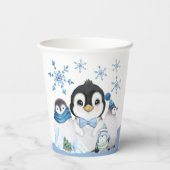 Winter Onederland Pinguïns Papieren Bekers (Achterkant)