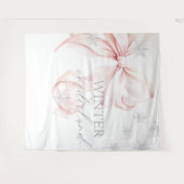 Winter Onederland Pink Bow  Backdrop Wandkleed (Voorkant (horizontaal))