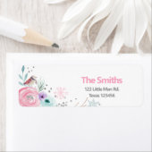 Winter ONEderland Pink Floral Silver Glitter Girl Etiket (Insitu)