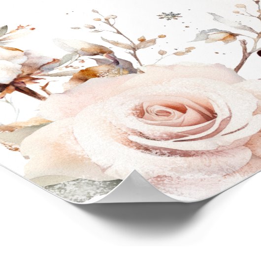 Winter ONEderland Pink Gold Birthday Welcome Poster (Hoek)