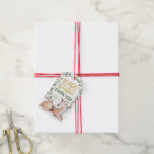 Winter Onederland Pink Gold Girl Deer Birthday Cadeaulabel (Met Touw)