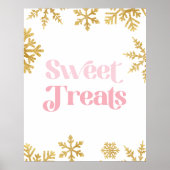 Winter Onederland Pink Gold Sweet Treats teken Poster (Voorkant)