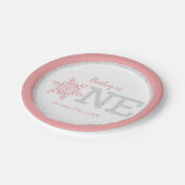 Winter ONEderland Pink Silver 1st Birthday Papieren Bordje (Gekanteld)