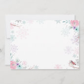 Winter ONEderland Pink Silver Floral 1st Birthday Kaart (Achterkant)