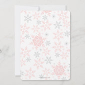 Winter ONEderland Pink Silver Glitter 1e verjaarda Kaart (Achterkant)