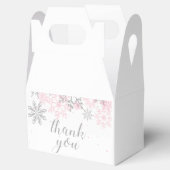 Winter Onederland Pink Silver Snowflake bedankt Bedankdoosjes (Geopend)