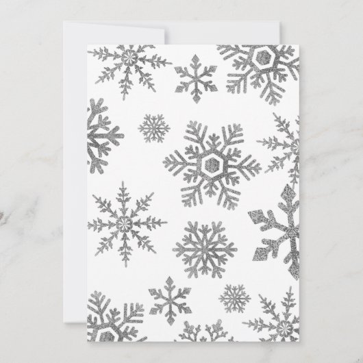 Winter Onederland Pink Silver Snowflake Birthday Kaart (Achterkant)