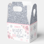 Winter ONEderland Pink Silver Snowflake Party Bedankdoosjes (Geopend)