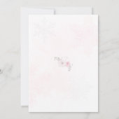 Winter ONEderland Pink Snowflake 1e Uitnodiging (Achterkant)