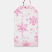 Winter Onederland Pink Snowflake First Birthday Cadeaulabel (Achterkant)