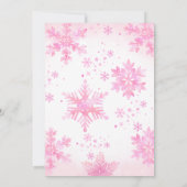 Winter Onederland Pink Snowflake Verjaardagsfoto Kaart (Achterkant)
