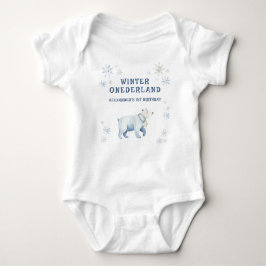Winter Onederland Polar Bear 1st Birthday  Romper