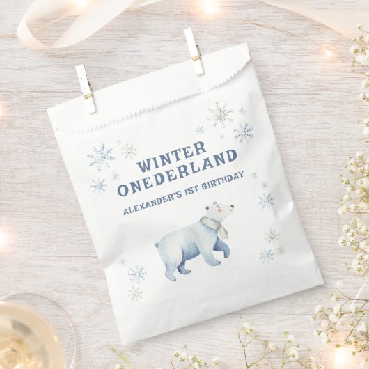 Winter Onederland Polar Beer 1e verjaardag Bedankzakje (Geknipt)