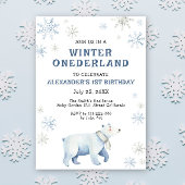 Winter Onederland Polar Beer 1e verjaardag Kaart