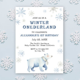 Winter Onederland Polar Beer 1e verjaardag Kaart
