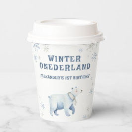 Winter Onederland Polar Beer 1e verjaardag Papieren Bekers