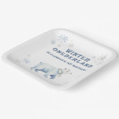 Winter Onederland Polar Beer 1e verjaardag Papieren Bordje (Gebogen)