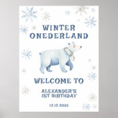 Winter Onederland Polar Beer 1e verjaardag Poster (Voorkant)