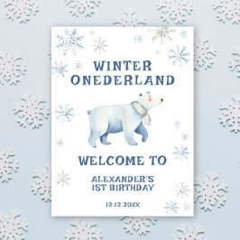 Winter Onederland Polar Beer 1e verjaardag Poster