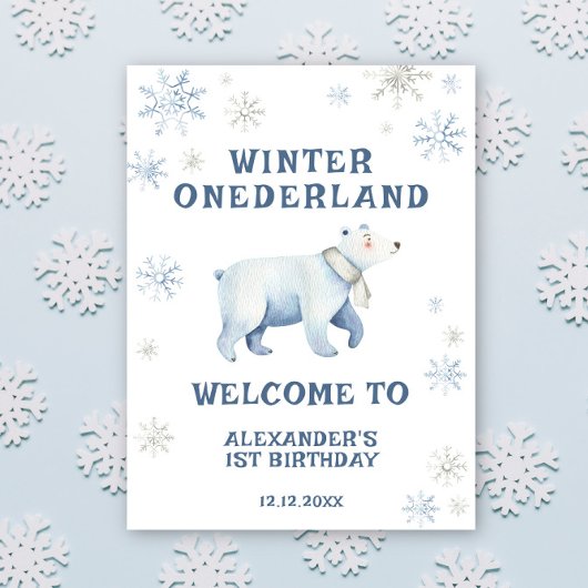 Winter Onederland Polar Beer 1e verjaardag Poster