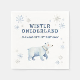 Winter Onederland Polar Beer 1e verjaardag Servet