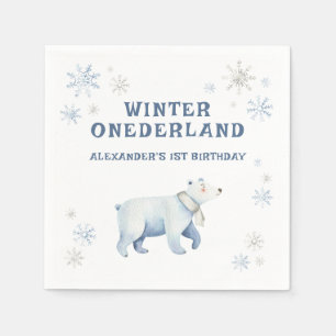 Winter Onederland Polar Beer 1e verjaardag Servet