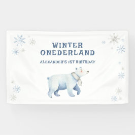 Winter Onederland Polar Beer 1e verjaardag Spandoek