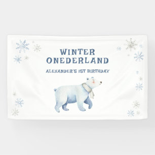 Winter Onederland Polar Beer 1e verjaardag Spandoek