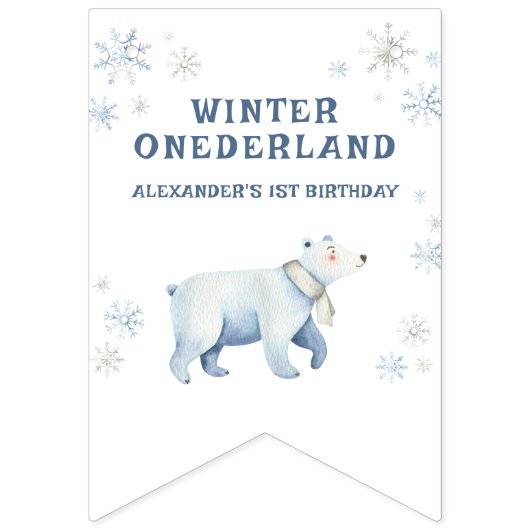 Winter Onederland Polar Beer 1e verjaardag Vlaggetjes (Tweede vlag)