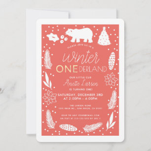 Winter ONEderland Polar Beer Birthday Uitnodiging