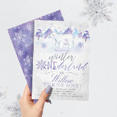 Winter ONEderland Polar Beer Birthday Uitnodiging