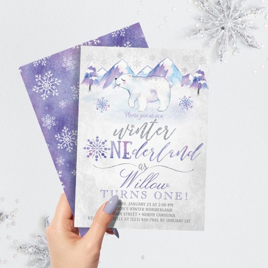 Winter ONEderland Polar Beer Birthday Uitnodiging