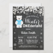 Winter Onederland Polar Beer Boy 1e verjaardag Kaart (Voorkant)