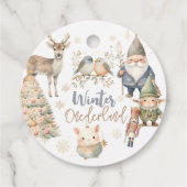 Winter onederland prachtige verjaardag dank u bedankjes labels (Achterkant)